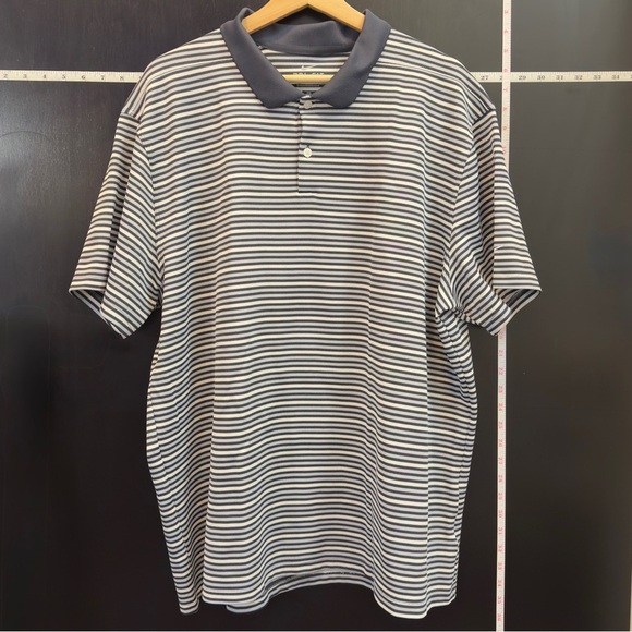 Nike Navy Striped Polo Shirt for Men - Picture 1 of 6